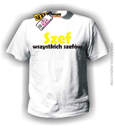 Koszulka męska SZEF WSZYSTKICH SZEFÓW biała