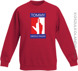 Tommy Middle Finger - Bluza dziecięca standard bez kaptura czerwona 