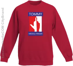 Tommy Middle Finger - Bluza dziecięca standard bez kaptura czerwona 