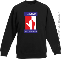 Tommy Middle Finger - Bluza dziecięca standard bez kaptura czarna 