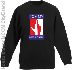 Tommy Middle Finger - Bluza dziecięca standard bez kaptura czarna 