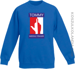 Tommy Middle Finger - Bluza dziecięca standard bez kaptura niebieska 