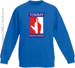 Tommy Middle Finger - Bluza dziecięca standard bez kaptura niebieska 