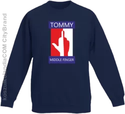 Tommy Middle Finger - Bluza dziecięca standard bez kaptura granat