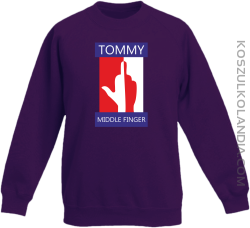 Tommy Middle Finger - Bluza dziecięca standard bez kaptura fiolet 