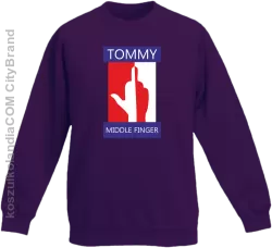 Tommy Middle Finger - Bluza dziecięca standard bez kaptura fiolet 