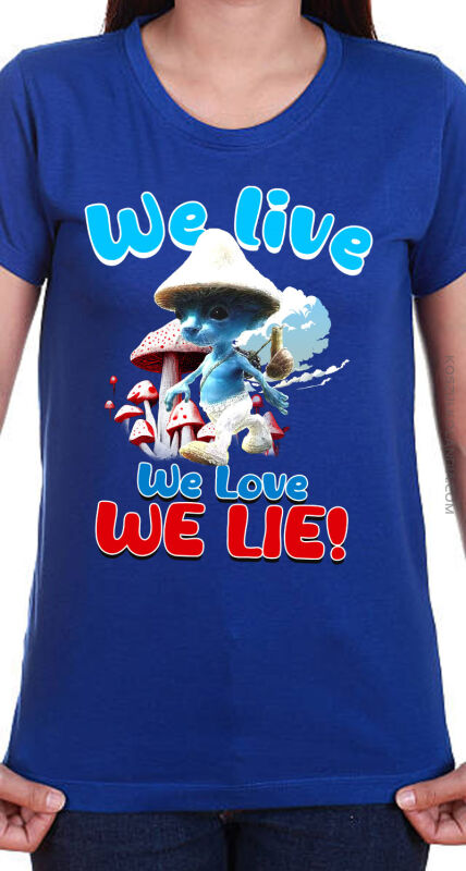  We Live We Love We Lie Smurf Cat Sticker Decal