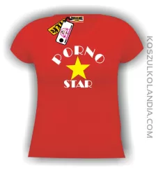 Koszulka damska PORNO STAR czerwona