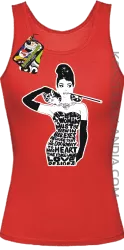 Audrey Hepburn RETRO-ART - Top damski czerwony 