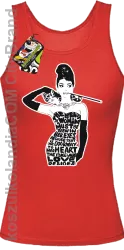 Audrey Hepburn RETRO-ART - Top damski czerwony 