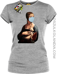 Dama z Gronostajem w okresie pandemii koronawirusa - koszulka damska 2