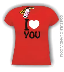 I love you-kocham Cię -koszulka damska czerwona