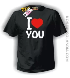 I love you-kocham Cię -koszulka męska czarna
