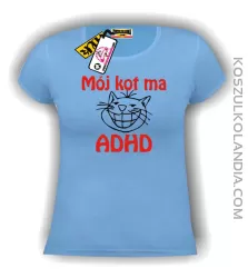 Mój KOT ma ADHD - koszulka damska błękitna