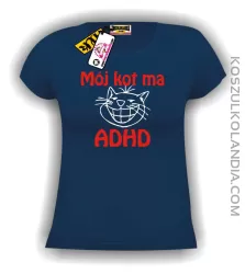 Mój KOT ma ADHD - koszulka damska granatowa