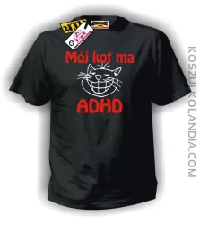 Mój KOT ma ADHD - koszulka męska czarna