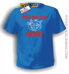 Mój KOT ma ADHD - koszulka męska niebieska