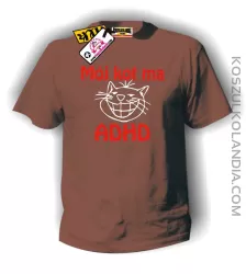 Mój KOT ma ADHD - koszulka męska brązowa