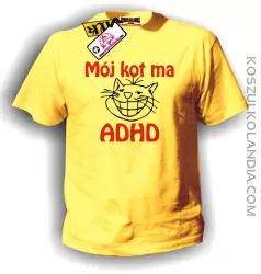 Mój KOT ma ADHD - koszulka męska żółta