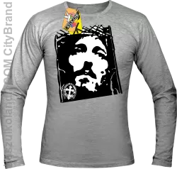 Jezus Chrystus Umarł na krzyżu za grzechy nasze - Longsleeve męski melanż 