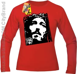 Jezus Chrystus Umarł na krzyżu za grzechy nasze - Longsleeve męski czerwony 