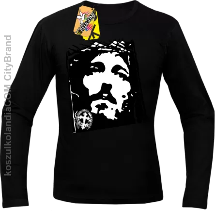 Jezus Chrystus Umarł na krzyżu za grzechy nasze - Longsleeve męski czarny 