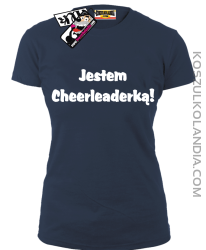 Jestem Cheerleaderką - koszulka damska - granatowy