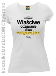 Właściwe odżywianie będzie medycyną jutra - koszulka damska biała