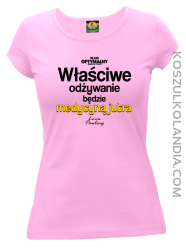 Właściwe odżywianie będzie medycyną jutra - koszulka damska różowa