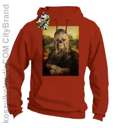 Mona Lisa Chewbacca CZUBAKA - Bluza męska z kapturem pomarańcz 