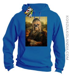 Mona Lisa Chewbacca CZUBAKA - Bluza męska z kapturem niebieska 