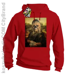 Mona Lisa Chewbacca CZUBAKA - Bluza męska z kapturem czerwona 