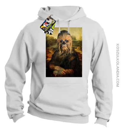 Mona Lisa Chewbacca CZUBAKA - Bluza męska z kapturem biała 