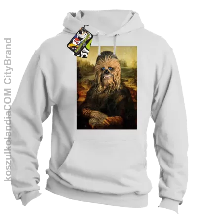 Mona Lisa Chewbacca CZUBAKA - Bluza męska z kapturem biała 