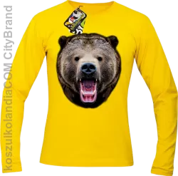 Miś Grizzly Real Foto - Longsleeve Męski - Żółty