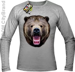 Miś Grizzly Real Foto - Longsleeve Męski - Melanż