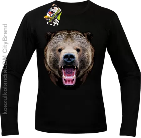 Miś Grizzly Real Foto - Longsleeve Męski