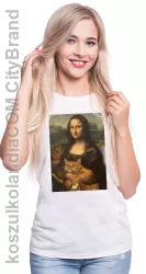 Mona Lisa za kotem - koszulka damska