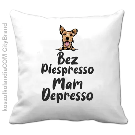 Bez Piespresso Mam Depresso - poduszeczka z Welsh Terrierowym piesiowym motywem 40x40cm 