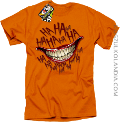 Halloween smile ha ha ha - koszulka męska pomarańczowa