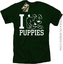 I love puppies - kocham szczeniaki - Koszulka męska butelka

