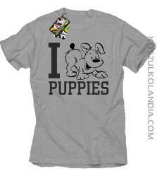 I love puppies - kocham szczeniaki - Koszulka męska melanż