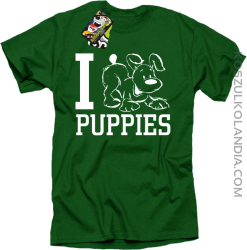 I love puppies - kocham szczeniaki - Koszulka męska khely