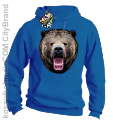 Miś Grizzly Real Foto - Bluza z kapturem- Niebieski