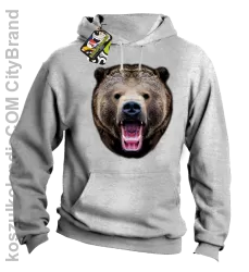 Miś Grizzly Real Foto - Bluza z kapturem - Melanż