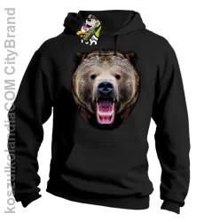 Miś Grizzly Real Foto - Bluza z kapturem - Czarny