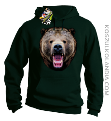 Miś Grizzly Real Foto - Bluza z kapturem - Butelkowy