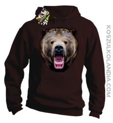 Miś Grizzly Real Foto - Bluza z kapturem - Brązowy