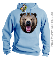 Miś Grizzly Real Foto - Bluza z kapturem - Błękitny