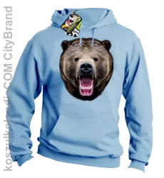 Miś Grizzly Real Foto - Bluza z kapturem - Błękitny